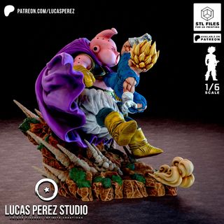 Figura Resina Majin Vegeta vs Buu Dragon Ball