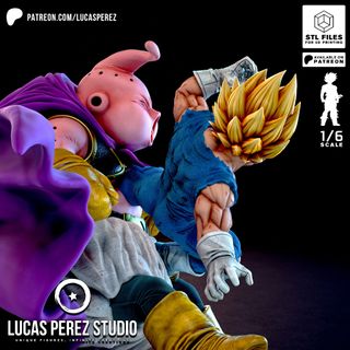 Figura Resina Majin Vegeta vs Buu Dragon Ball