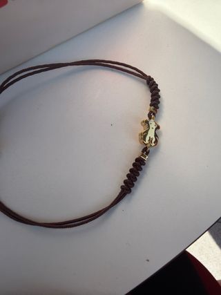 Pulsera Tous Oso Oro Hilo Nylon Nudos