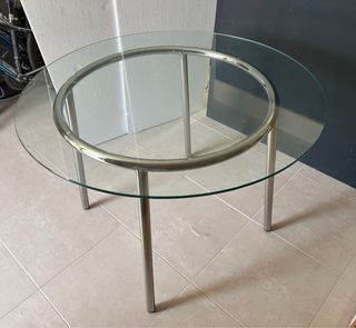 Mesa redonda cristal y metal