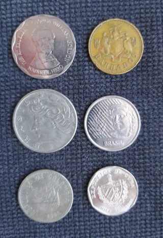 Lote 4: 6 monedas antiguas de países americanos