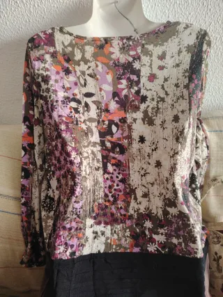 Blusa estampada manga larga