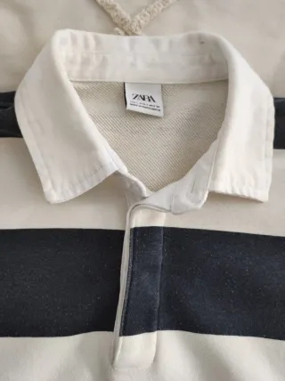 Sudadera Zara rayas azul y blanco