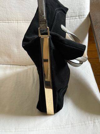 Bolso piel serraje efecto metalizado