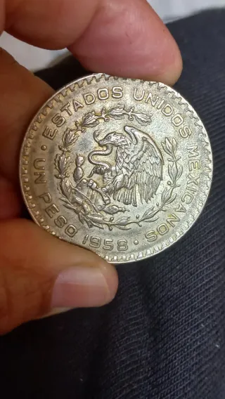 1 Peso Plata Mexicano 1958