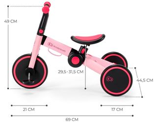 Triciclo Kinderkraft 4 trike. 3 en 1. Rosa