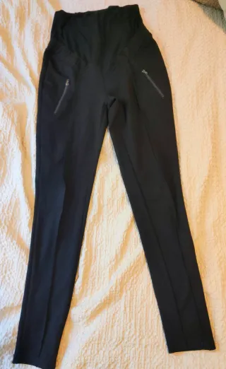 Leggings premamá negros con cremallera
