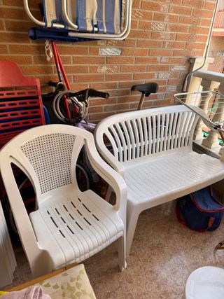 Conjunto terraza: 2 sillas + banco