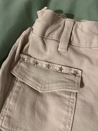 Pantalones Zara Beige Bolsillos Estrellas