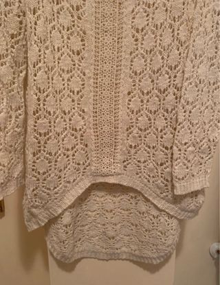 Maglione traforato beige taglia unica