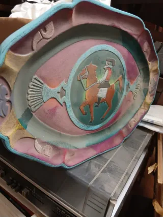 Vassoio decorativo cavaliere a cavallo