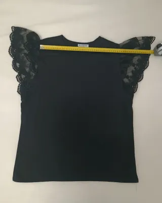 T-shirt donna ELAVIN pizzo manica corta L