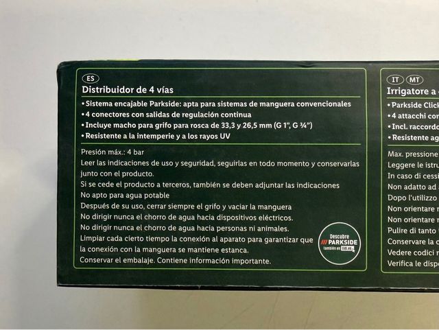 Distribuidor 4 vías Parkside