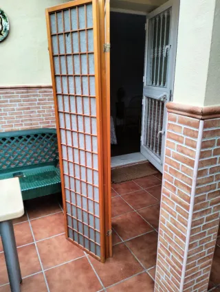 Biombo de madera y tela