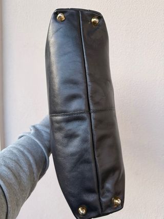 Borsa Vera Pelle Vintage Made in Italy blu scuro