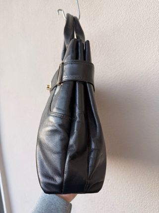 Borsa Vera Pelle Vintage Made in Italy blu scuro