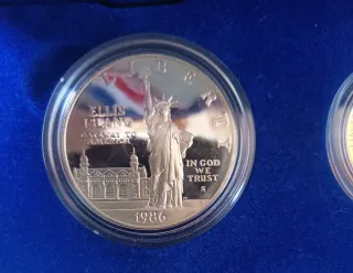 Estuche Monedas Dólar Conmemorativo 1886-1986