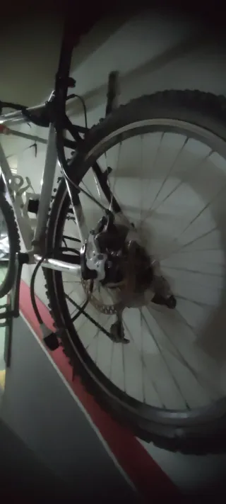 Bicicleta de montaña blanca