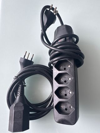 Cable Enchufe 3 Clavijas Negro