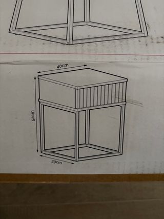 Mesita de noche madera y metal