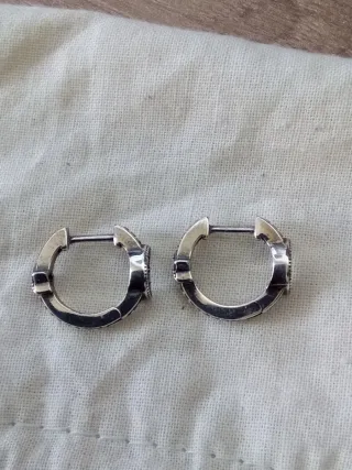 Pendientes aro luna creciente y estrellas plata