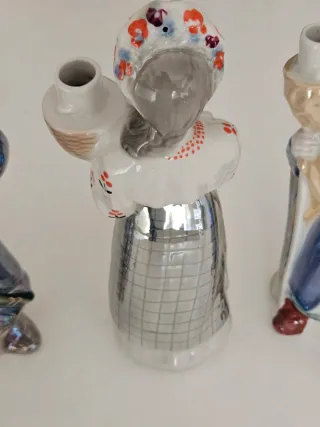 Set 3 Statue Ceramica Vaso Porta Candela Bottiglia