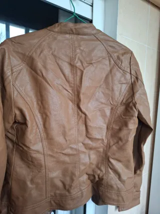 Chaqueta de cuero ONLY camel Talla L
