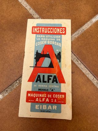 Manual Instrucciones Máquina Coser Alfa Modelo A