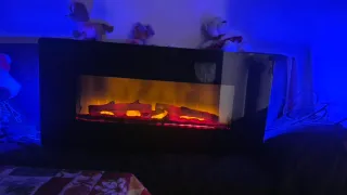 Chimenea Eléctrica Negra y Multicolor