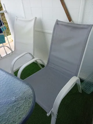 Mesa y 4 Sillas Jardín Cristal