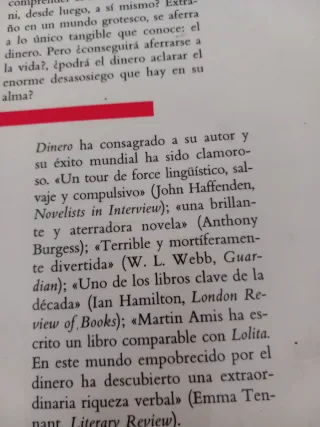 Libro Dinero de Martin Amis