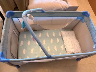 Parque cuna bebé con colchón y cambiador