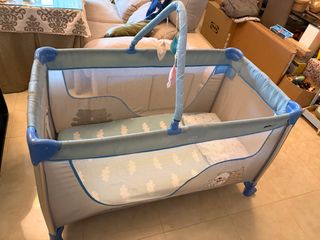 Parque cuna bebé con colchón y cambiador