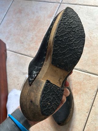 Zuecos Talla 30 Madera y Cuero