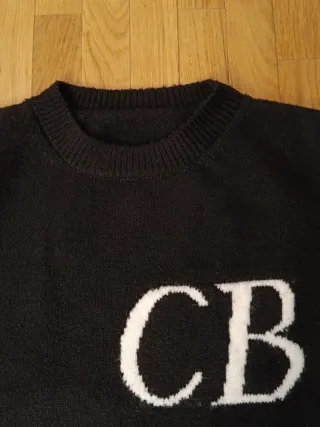 Jersey lana negro con iniciales CB