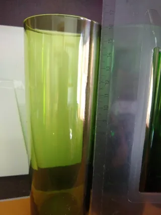 Vasos Tubo Vintage Cristal Verde