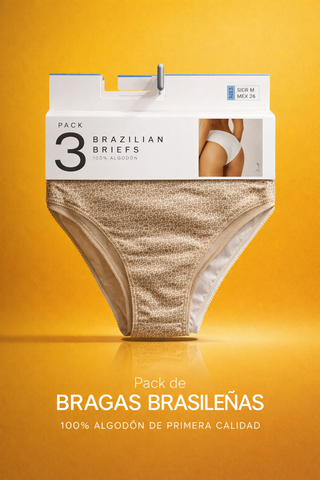 Pack 3 tangas algodón 100% mujer