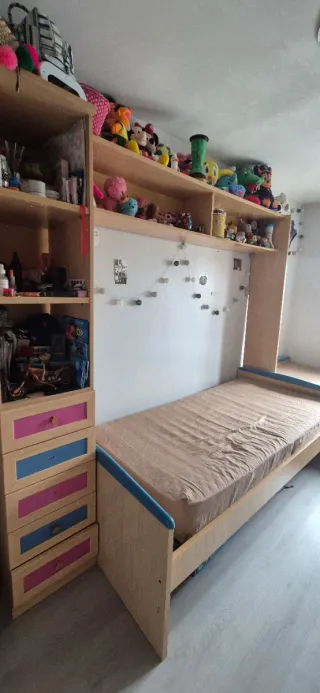 2 Camas individuales con estantería baratas