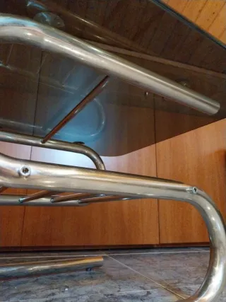 Mesita Vintage Cristal y Metal