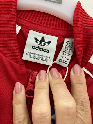 Felpa Adidas Rossa con Strisce Bianche