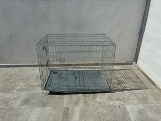 Jaula perro grande plegable doble puerta