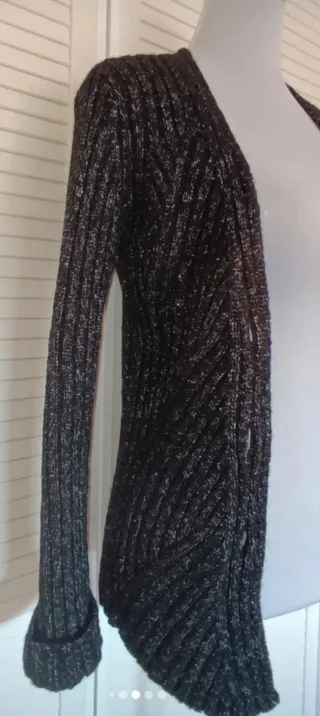 Chaqueta de punto Tintoretto negra y plata