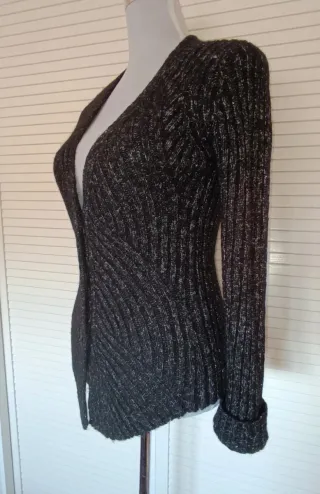 Chaqueta de punto Tintoretto negra y plata