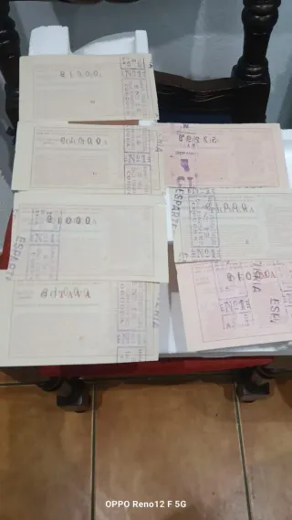 Antiguos décimos Lotería Nacional