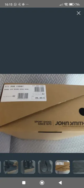 Oportunidad:Deportivos John Smith Negros,T.42