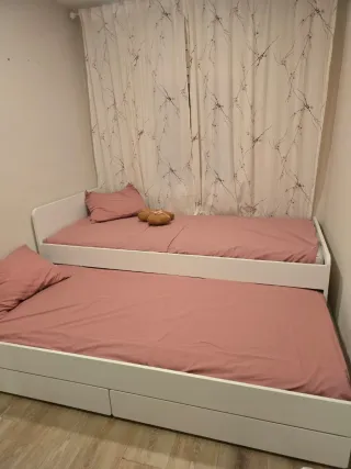 Cama nido Ikea madera blanca madera + colchón