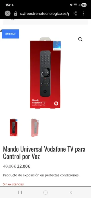 Mando Vodafone TV Control por Voz