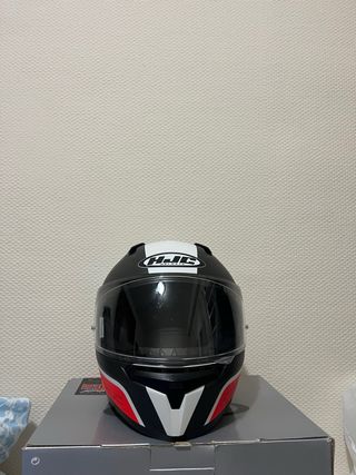 Casco HJC Moto Negro Rojo Blanco