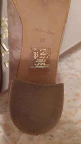 Bailarinas Fosco Beige y Dorado Talla 38