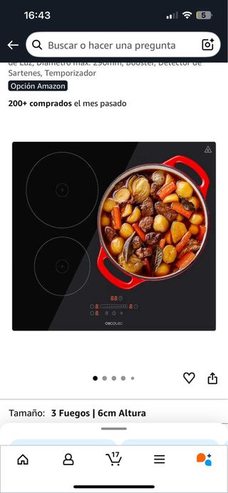 Placa de inducción DELEC 3 fuegos